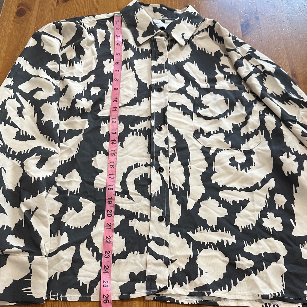 The wolf Gang Black and White Women's Button Down Shirt - Picture 9 of 12